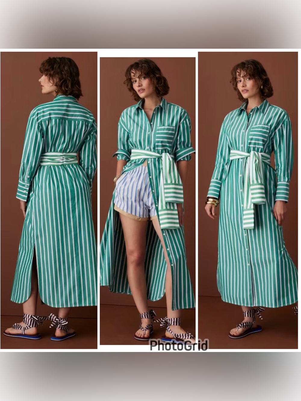 Long Sleeve Tie-Waist Striped Poplin Maxi Shirt Dress - Rosie Assoulin x Target